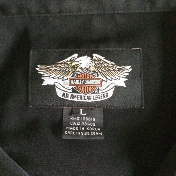 Harley-Davidson National Road Race Button Front Shirt Large Short Sleeve 2005 HD - Picture 6 of 13